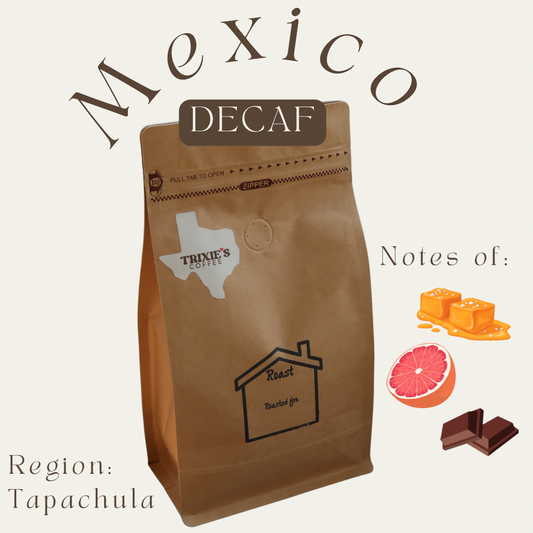 Decaf Mexican | Whole Beans | 16 oz | Vibrant Grapefruit, Velvety Chocolate, Luscious Toffee