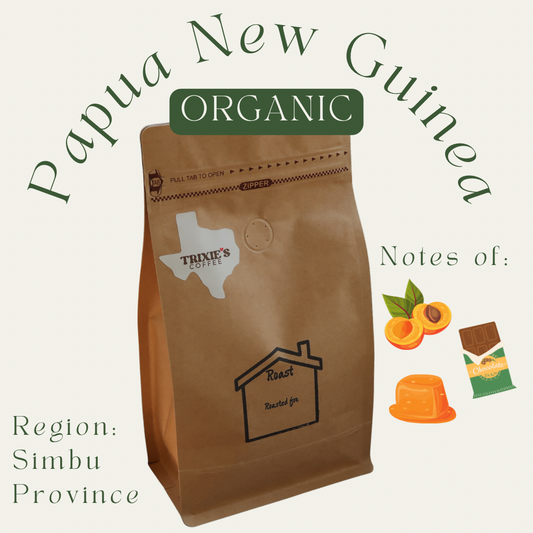 Organic Papua New Guinea | Whole Beans | 16 oz | Sweet Apricot, Dark Chocolate, Caramelized Toffee